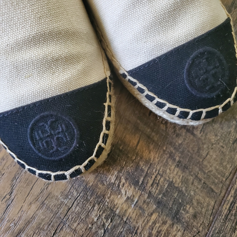 Tory Burch Color Block Canvas Espadrille Flats Si… - image 5